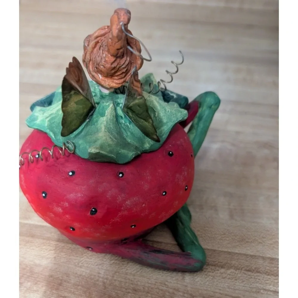 VINTAGE Dept 56 - Tutti Frutti Strawberry Fairy Trinket Box